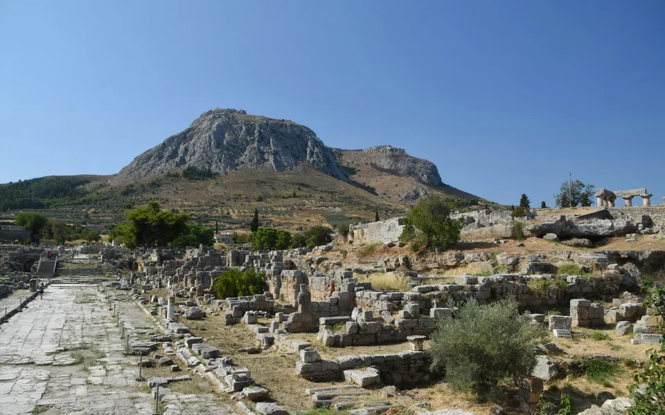 Ancient Corinth and Mycenae archaeological scenery in Greece