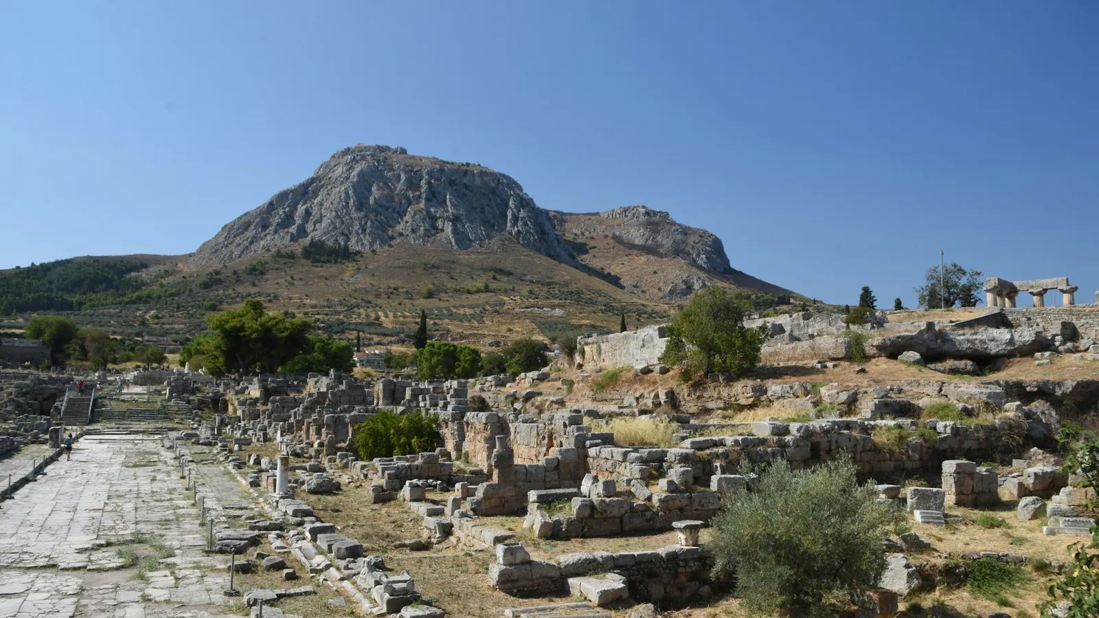 Ancient Corinth and Mycenae archaeological scenery in Greece