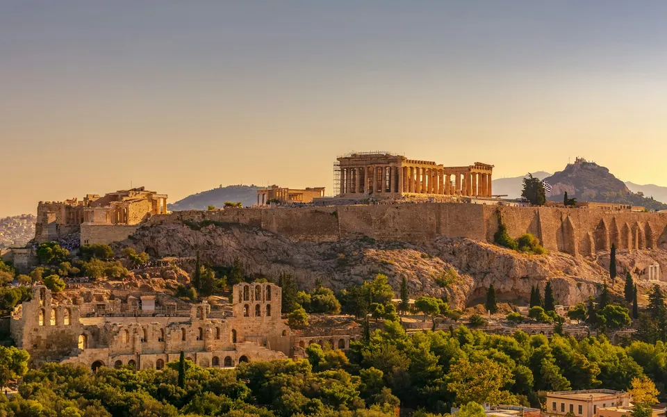 Athens city highlights with the Acropolis in the background